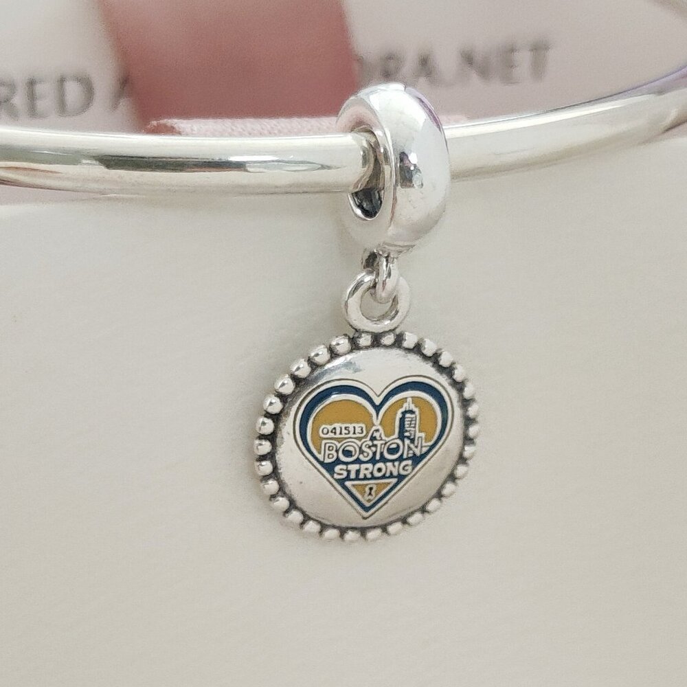 Pandora Boston Strong Dangle Charm Bracelet Pendant S925 Silver with box